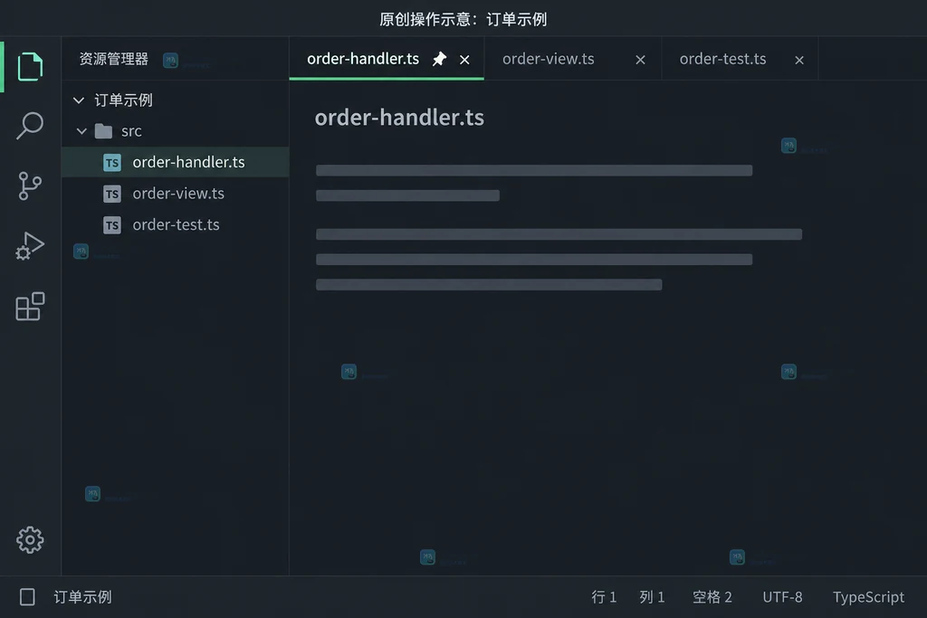 原创项目恢复说明图，同一项目顶部保留带图钉的关键文件标签