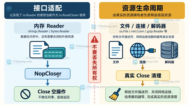 Go io.NopCloser 怎样把 Reader 传给需要 ReadCloser 的接口