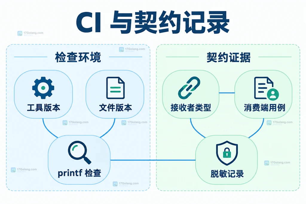 CI 检查与错误契约记录的静态结构图