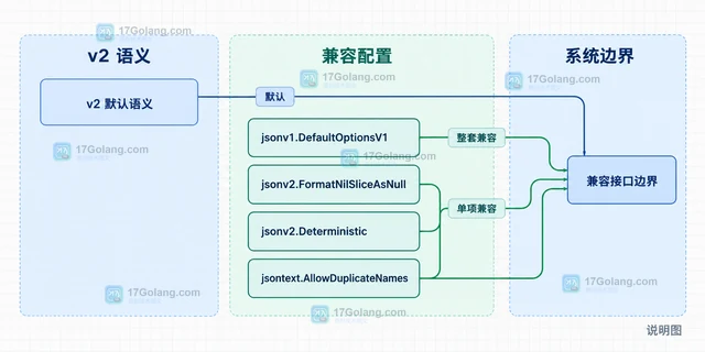 Go encoding/json/v2 Options 怎样在控制 JSON 编码选项（输入边界）