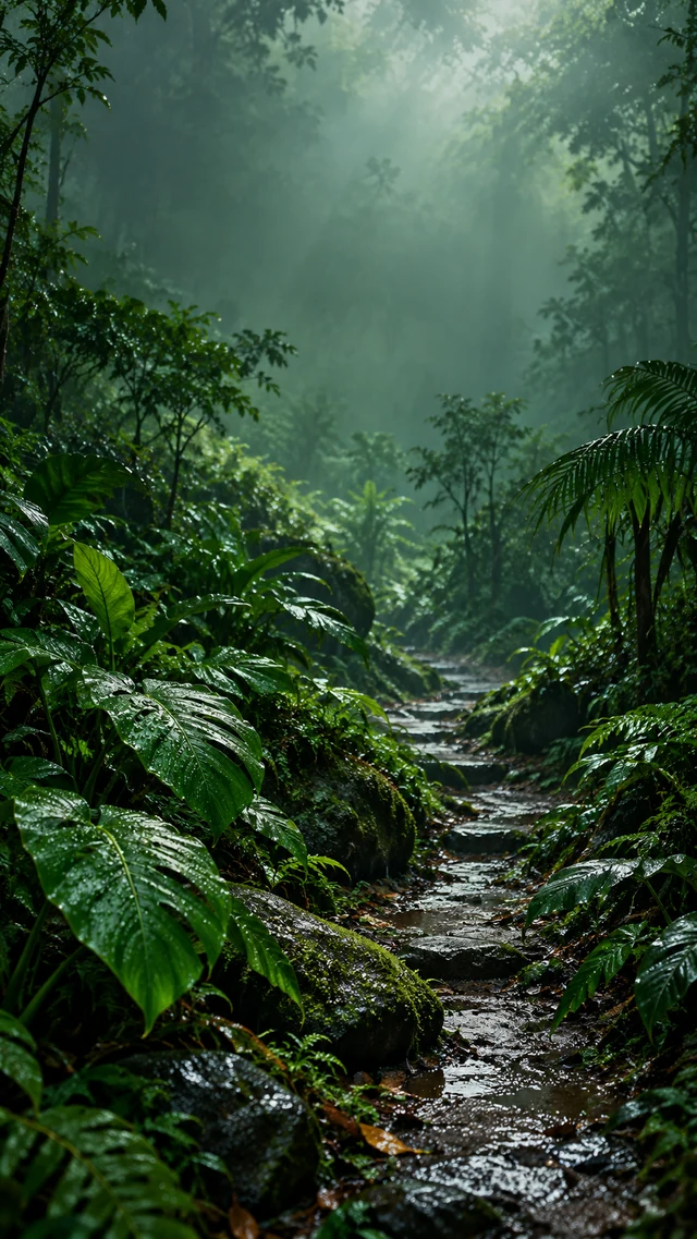 墨绿雨林 怎样做深色高对比壁纸