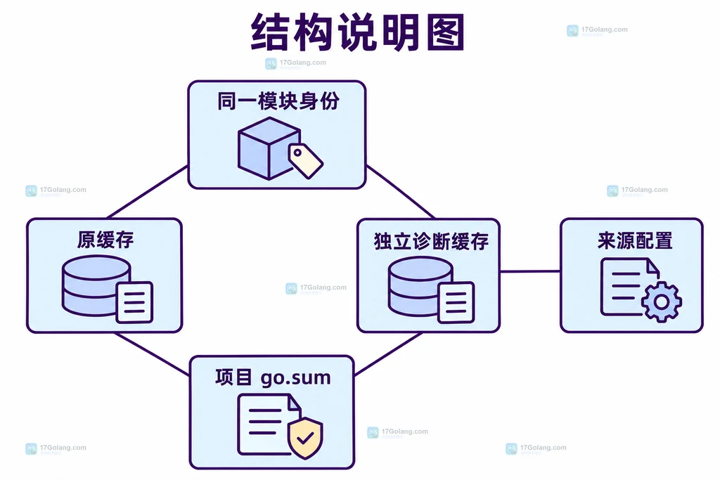 原缓存与独立诊断缓存的证据对象结构说明图