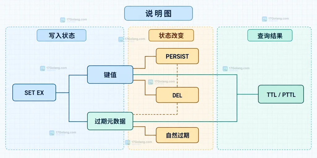 Redis TTL 将键状态映射为剩余秒数、无过期时间和键不存在三类结果