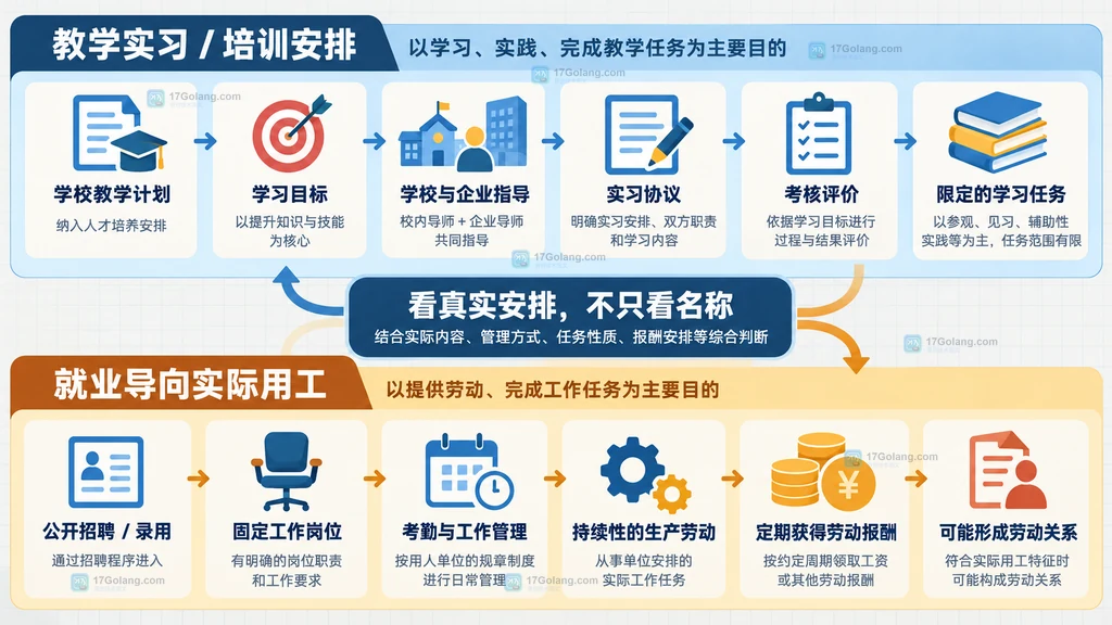 教学实习培训安排与就业导向实际用工的关系判断说明图