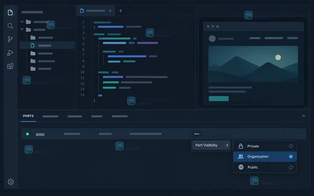 GitHub Codespaces 怎样修改转发端口的可见性