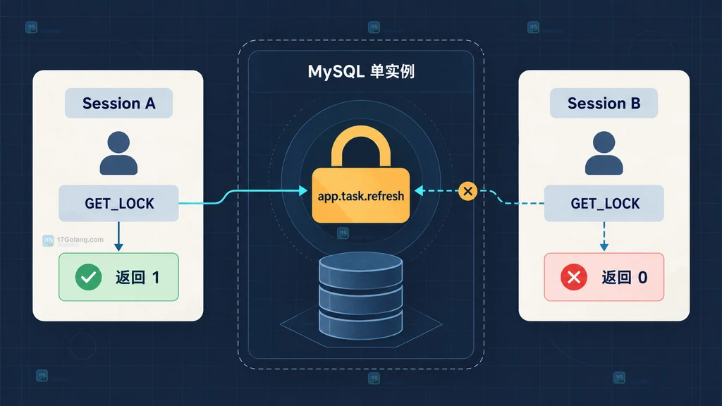 MySQL 命名锁绑定连接并通过 RELEASE_LOCK 或连接终止释放的判断说明图