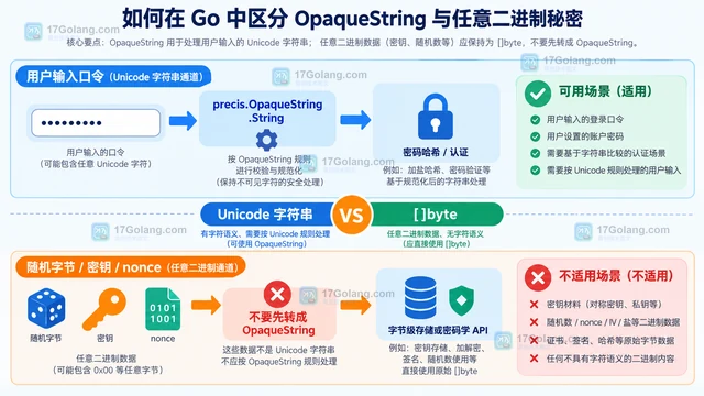 Go x/text/secure/precis OpaqueString 为什么不能等同任意二进制口令