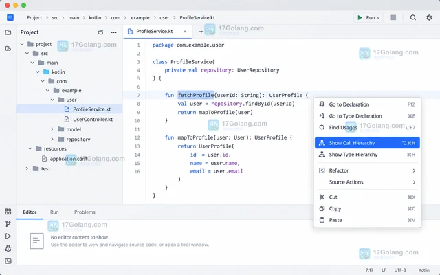 JetBrains IDE 怎样查看方法的调用层级