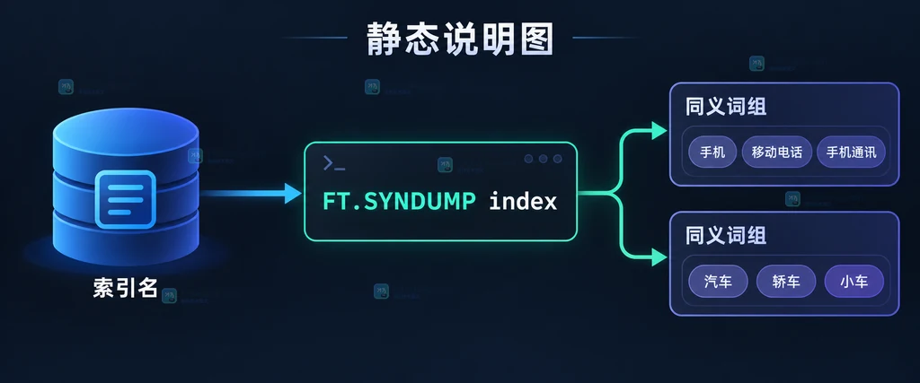 FT.SYNDUMP 从索引名导出同义词组的静态关系图