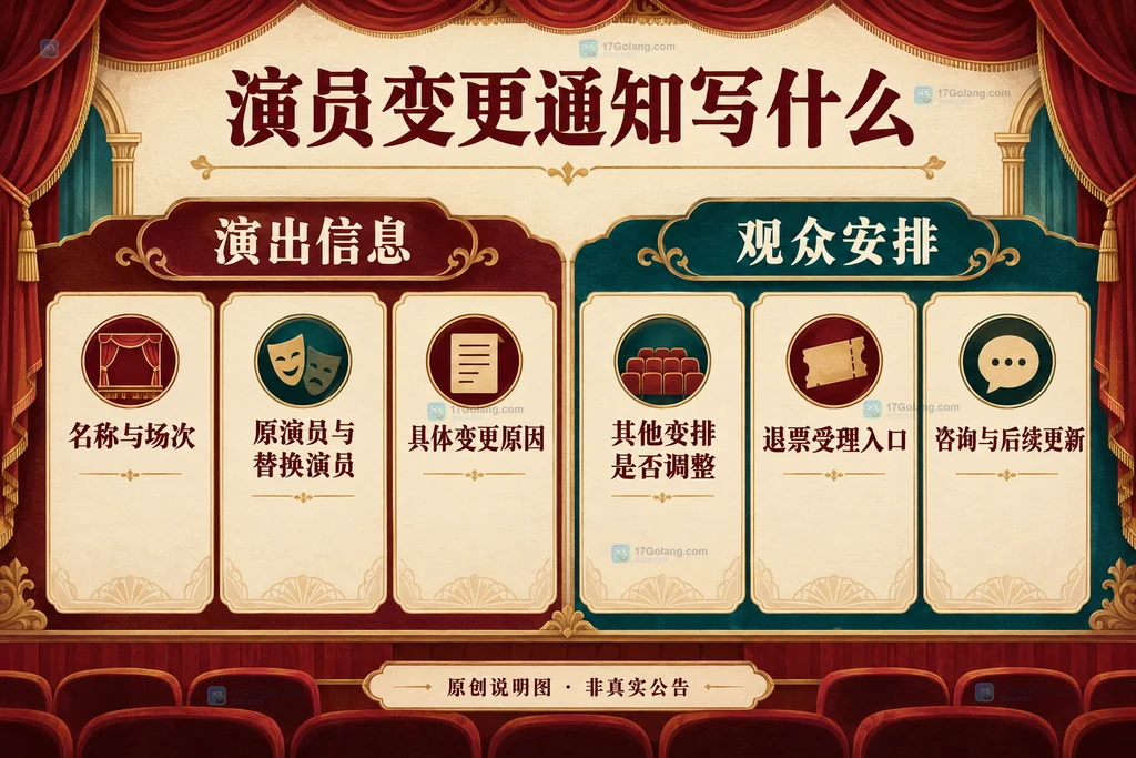 演出信息与观众安排两组通知内容卡片