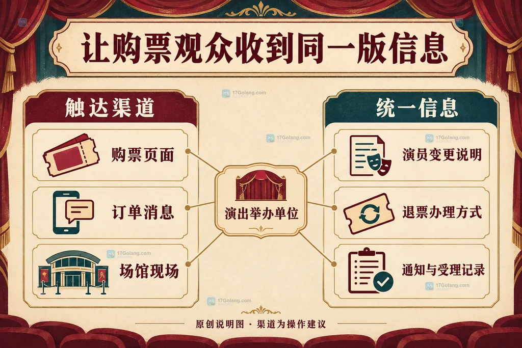 购票页面、订单消息与场馆现场对应统一的演员变更和退票信息