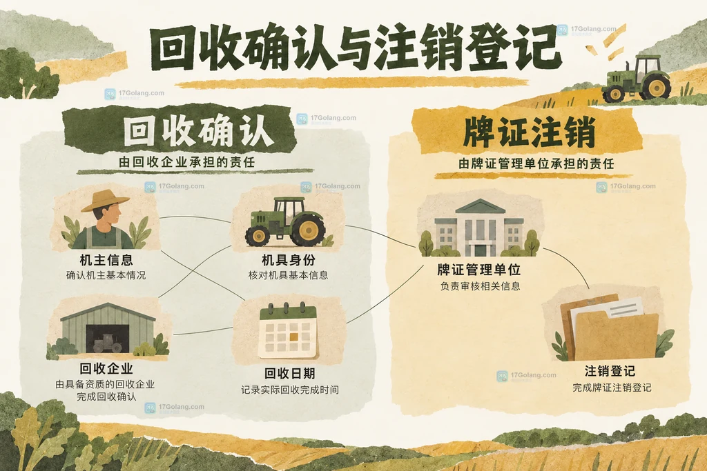 回收确认和注销登记分别关联不同经办主体