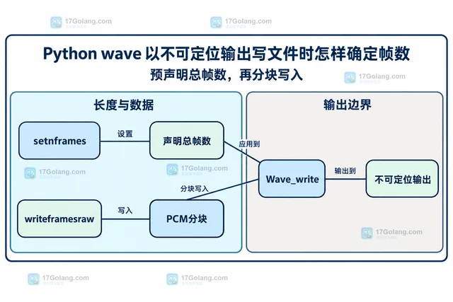Python wave 以不可定位输出写文件时怎样确定帧数