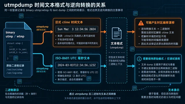 Linux utmpdump 的逆向转换为何不宜直接覆盖原记录