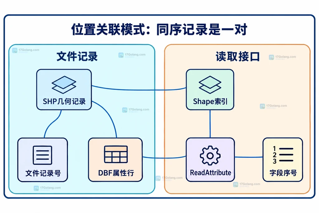 SHP几何记录DBF属性行和Shape索引读取接口关系