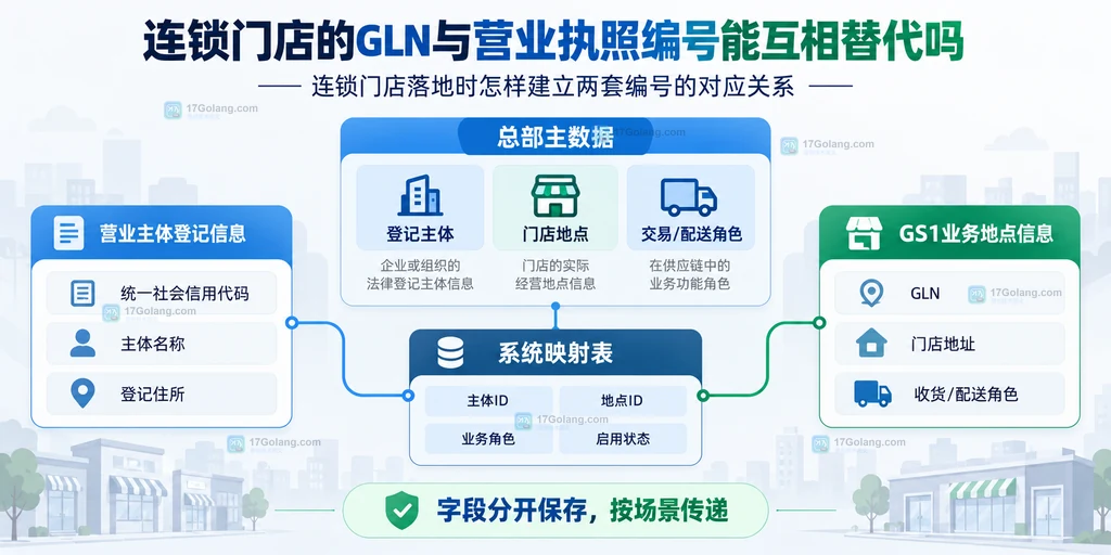 连锁零售主数据分别保存登记主体门店地点和交易角色并建立映射的关系图