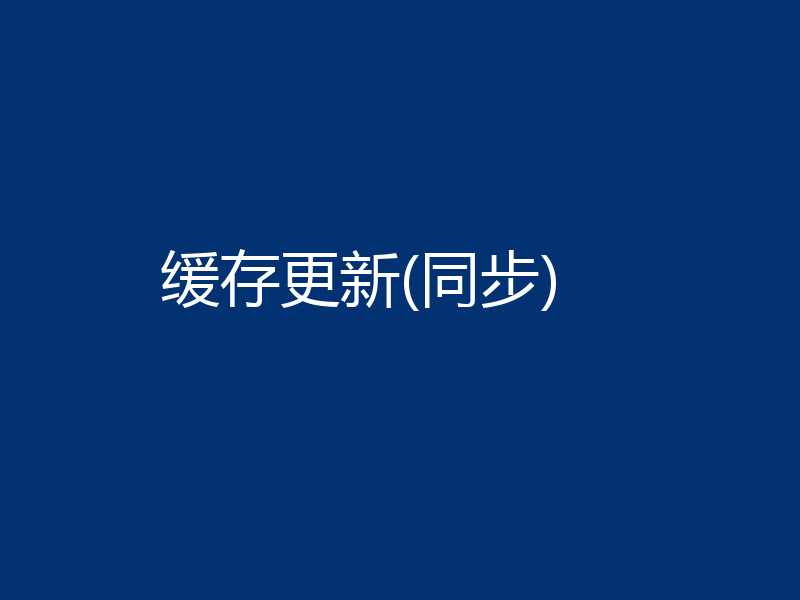 缓存更新(同步)