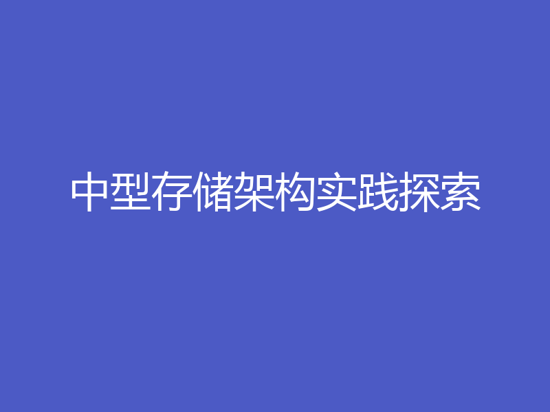 中型存储架构实践探索