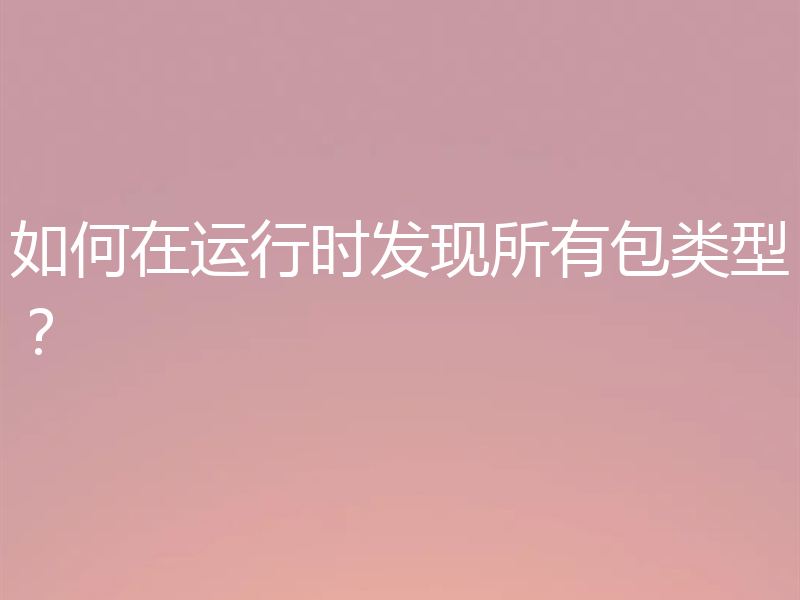 如何在运行时发现所有包类型？