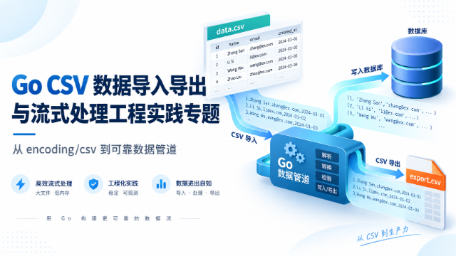 Go CSV 数据导入导出与流式处理工程实践专题