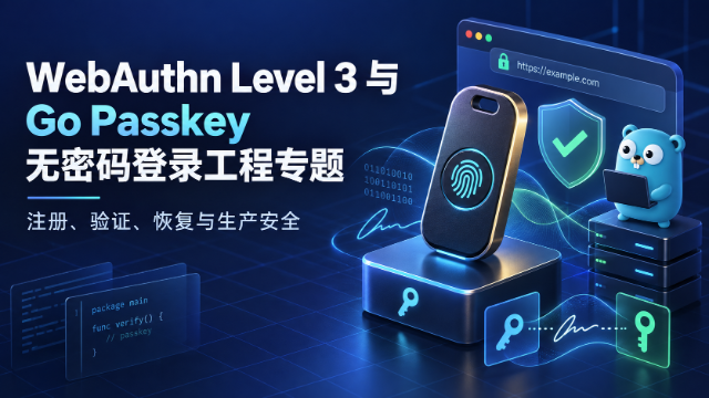 WebAuthn Level 3 与 Go Passkey 无密码登录工程专题