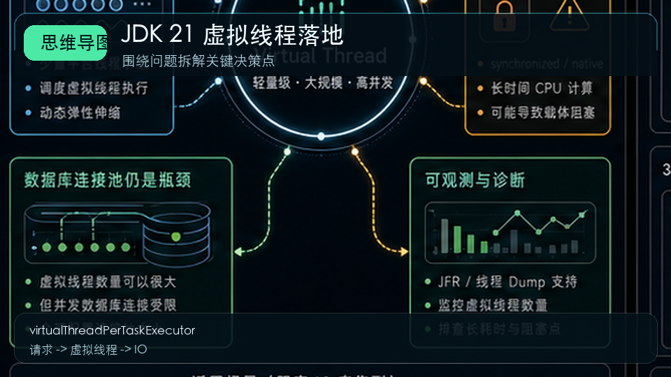 JDK 21 虚拟线程落地：Spring Boot 高并发阻塞 IO 场景怎么用