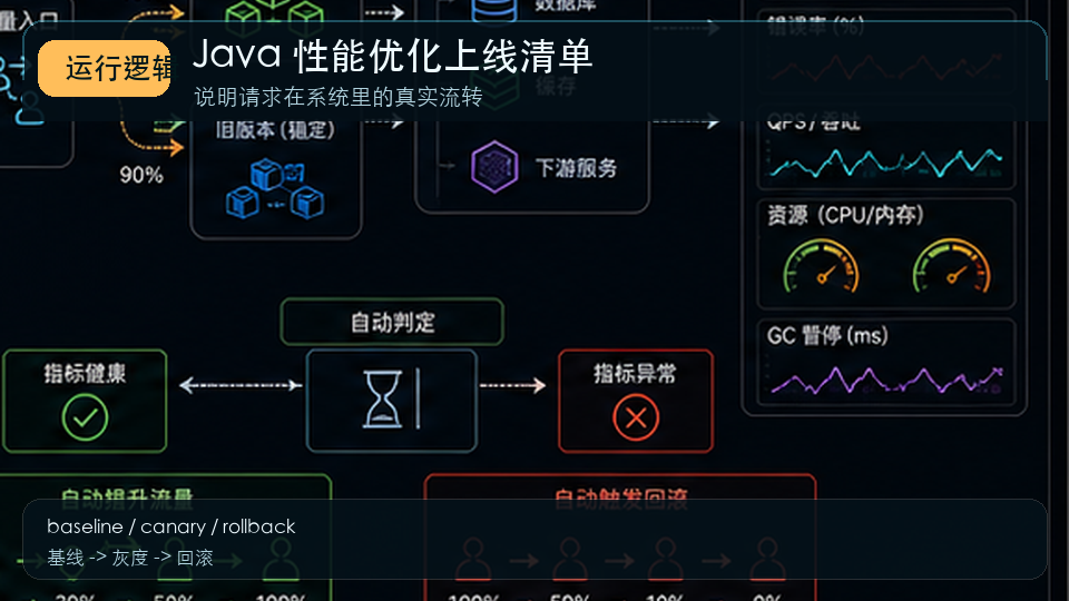 Java 性能优化上线清单：从定位、改造到灰度发布 运行逻辑图
